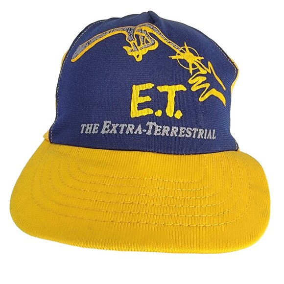 Vintage 80s E.T. Cap Men Accessories Trucker Hat ET Extraterrestrial Movie Blue - Picture 11 of 14